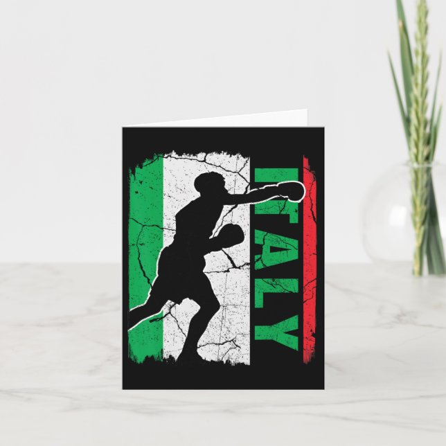 Italian Boxing Team Italy Flag Boxing Gloves  Card (Front)