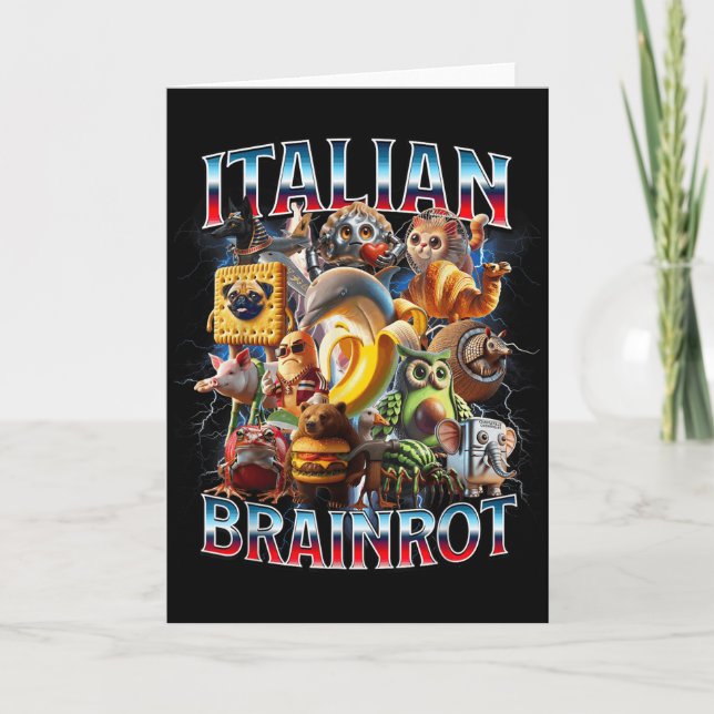 Italian Brain Rot Italian Brainrot Funny Memes Boy Card (Front)