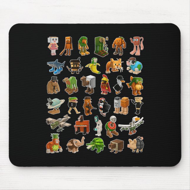 Italian-brainrot Ai Generated Animals Gen Z Men Wo Mouse Pad (Front)