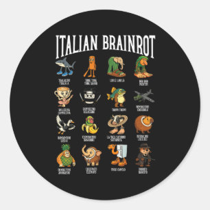 Italian Brainrot Ballerina Ino Character Meme Mix Classic Round Sticker