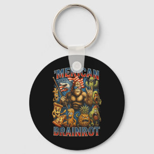Italian Brainrot Big Meme 4th Of July Flag Foot Keychain