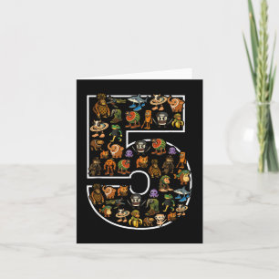 Italian Brainrot Birthday 5 Age Meme 5th Kids Boys Card