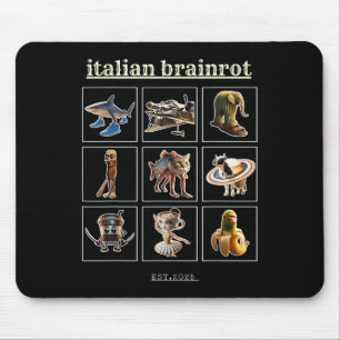 Italian Brainrot Characaters Meme Gen Z Funny Humo Mouse Pad