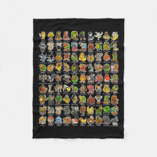 Italian-brainrot Gen Z Funny Meme 90 Brainrot Char Fleece Blanket