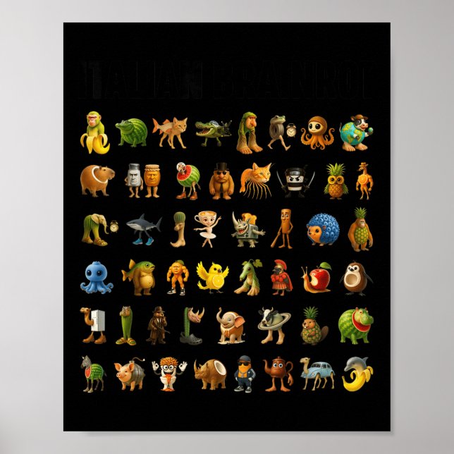 Italian Brainrot Gen-z Meme Funny Brain Rot Christ Poster (Front)