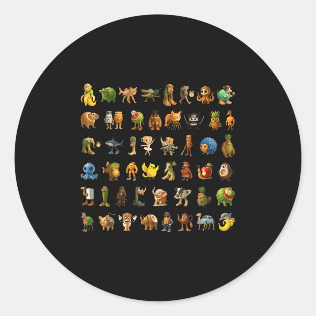 Italian Brainrot Gen-z Meme Funny Brain Rot Kids C Classic Round Sticker (Front)