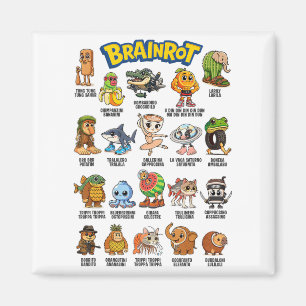 Italian Brainrot Meme Characters About Absurd Humo Magnet