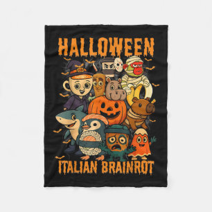 Italian Brainrot Meme Characters Halloween Costume Fleece Blanket