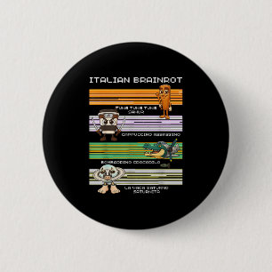 Italian Brainrot Meme Funny Compilation Character 2 Inch Round Button