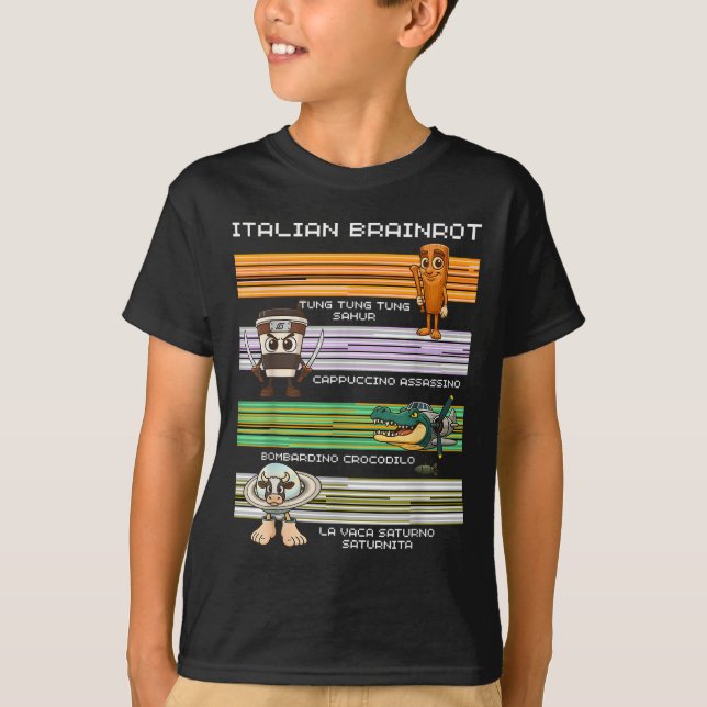 Italian Brainrot Meme Funny Compilation Character  T-Shirt (Front)