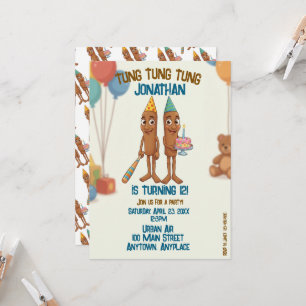 Italian Brainrot Tung Tung Tung Sahur Bday Party Invitation