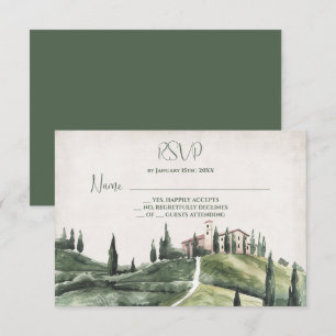 Italian bride & groom cyprus hillside wedding RSVP Invitation