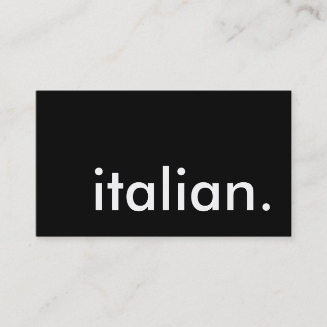 italian. business card (Front)