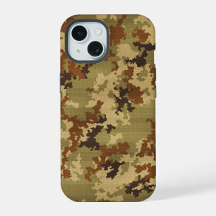 Italian Camo Classic Green Unique Cargo Pattern iPhone 15 Case