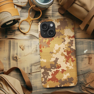 Italian Camo Desert Brown Unique Cargo Pattern iPhone 15 Case