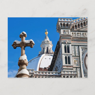 Italian Cathedral Covered in Snow Holiday Postcard