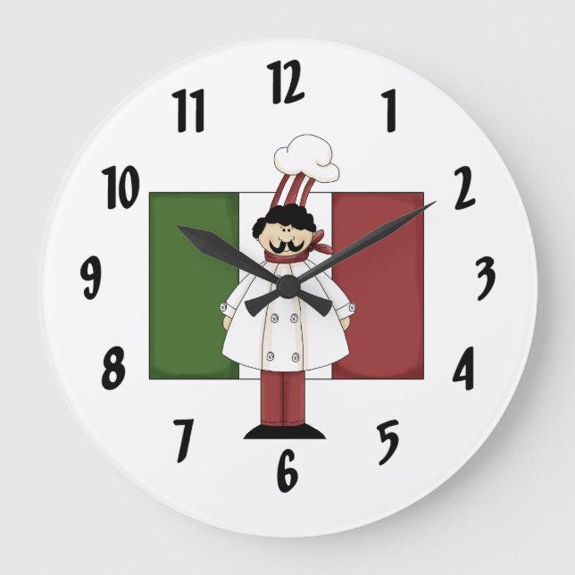 Italian Chef #1 Large Clock (Front)