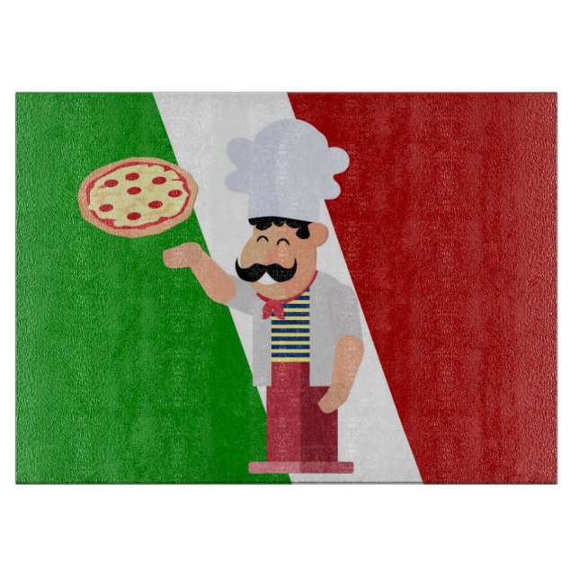Italian Chef and Pizza Cutting Board (Front)