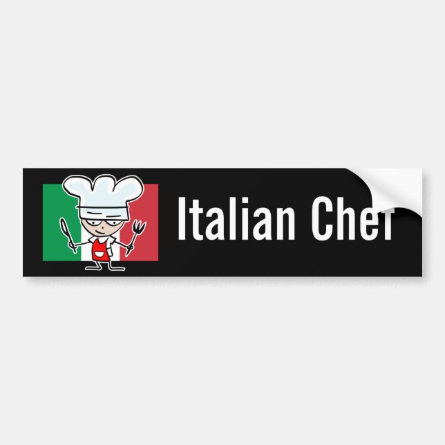 Italian Chef Bumper Sticker (Front)