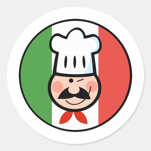 Italian Chef Classic Round Sticker (Front)