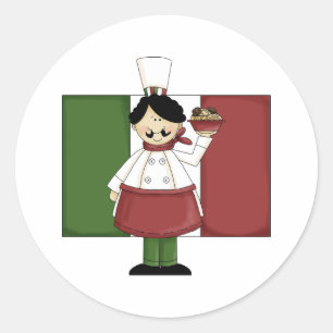 Italian Chef - Customizable Classic Round Sticker