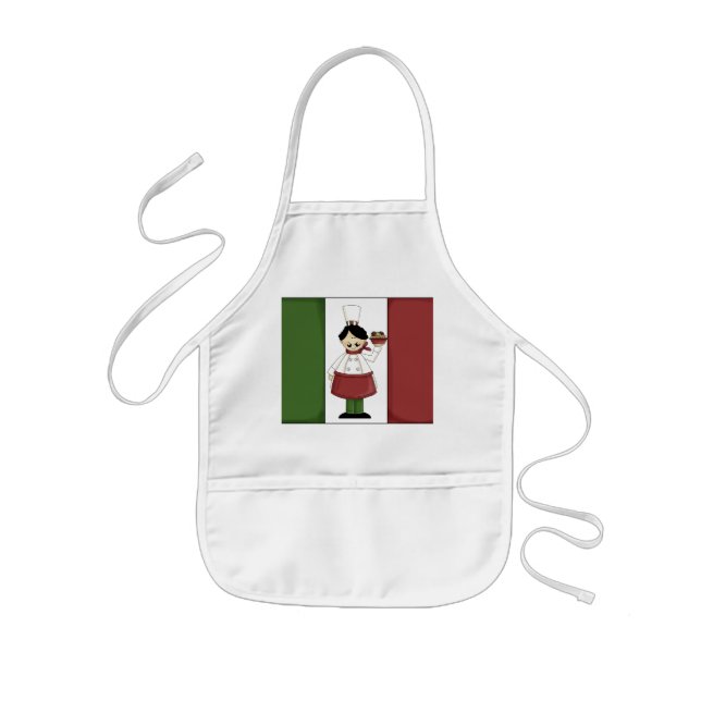 Italian Chef kids cartoon apron (Front)