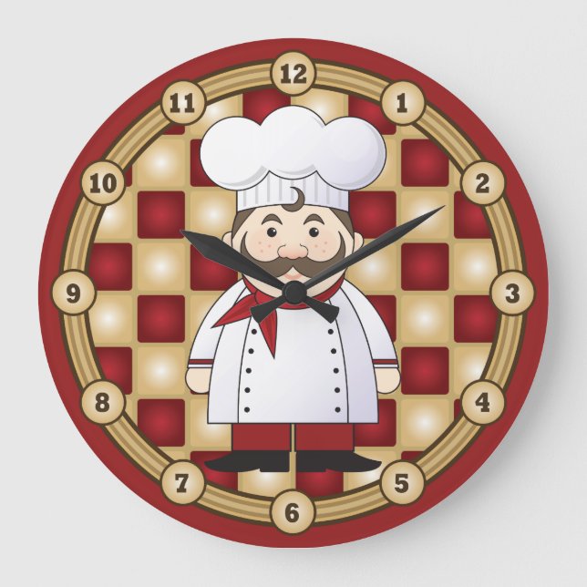 Italian Chef Large Clock (Front)