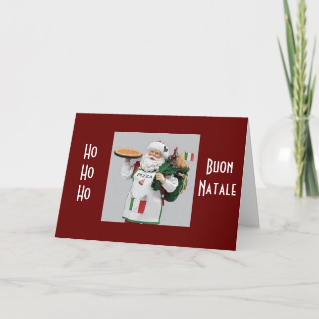 ITALIAN CHEF SANTA SAYS BUON NATALE HOLIDAY CARD (Front)