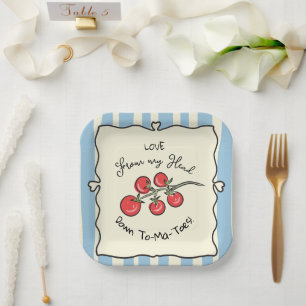 Italian Cherry Tomato Baby Shower Paper Plate