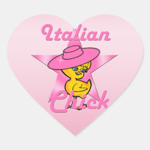 Italian Chick #8 Heart Sticker