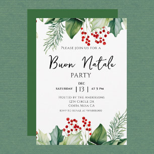 Italian Christmas Buon Natale Party Invitation
