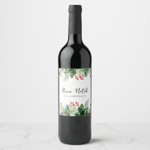 Italian Christmas Buon Natale Party Wine Label