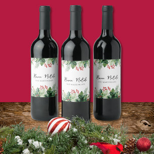 Italian Christmas Buon Natale Party Wine Label