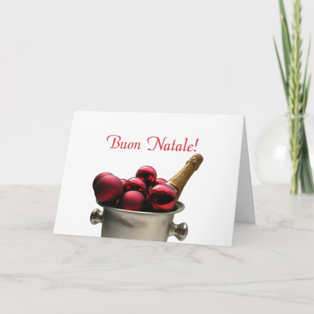 italian christmas card bucket with champagne (Front)