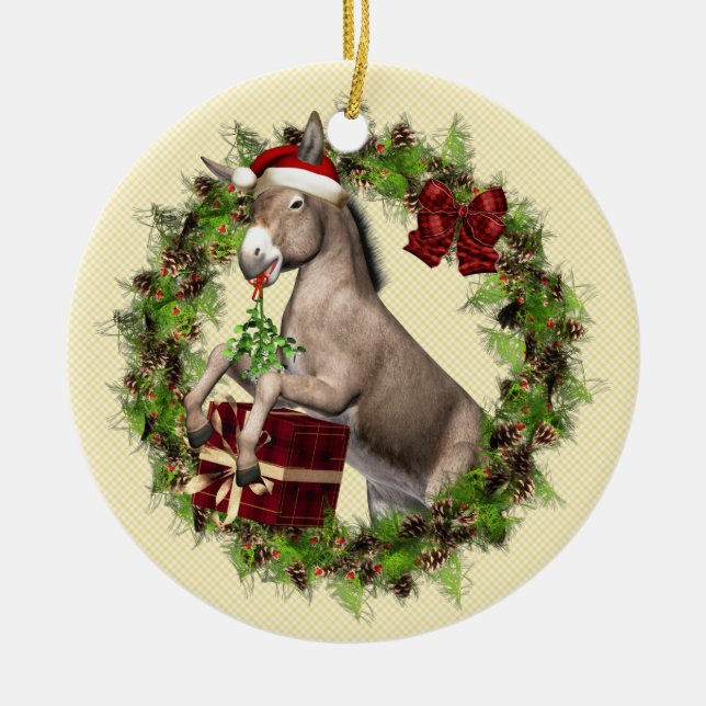 Italian Christmas Donkey Buon Natale Ornament (Front)