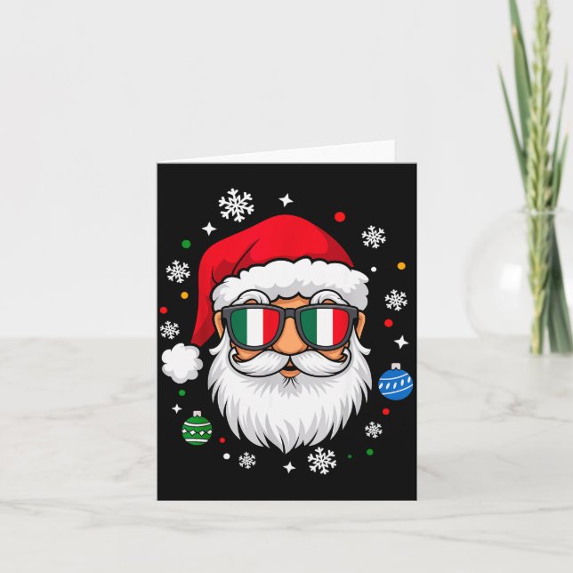 Italian Christmas Pajama Funny Italian Matching Fa Card (Front)