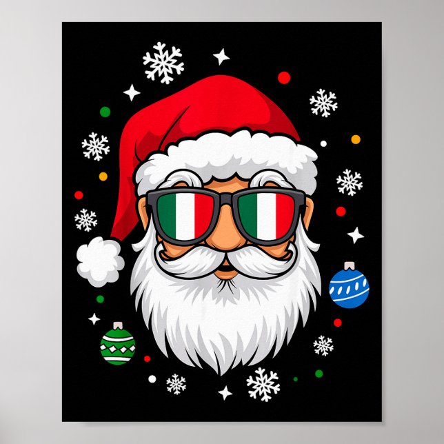 Italian Christmas Pajama Funny Italian Matching Fa Poster (Front)