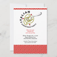 Italian Christmas Party Dinner Invitation