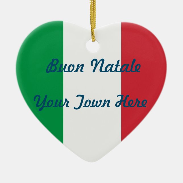 Italian Christmas Tree Ceramic Ornament (Front)