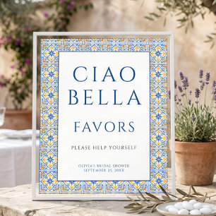 Italian Ciao Bella Favours Sign Bridal Shower