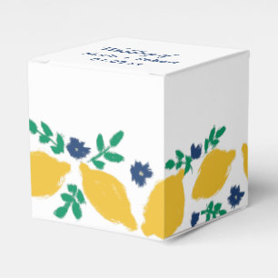 Italian Citrus Lemon Hand Drawn Wedding Favor Box