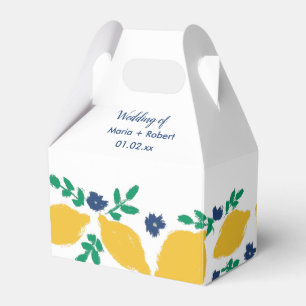 Italian Citrus Lemon Hand Drawn Wedding Favor Box