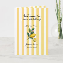 Italian Citrus Lemon Wedding Order of Service