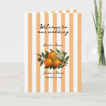 Italian Citrus Orange Wedding Order of Service