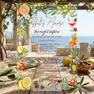 Italian Citrus Rehearsal Dinner & Sunday Brunch Acrylic Invitations