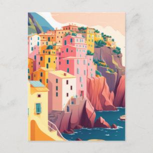 Italian coast city postcard