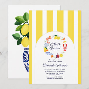 Italian Coastal Gen Z Yellow Bridal Shower Invitation