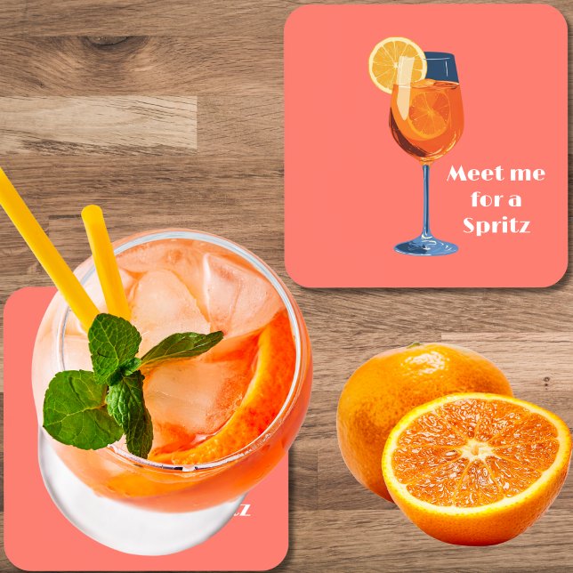 Italian Cocktail Drink Vintage Retro Happy Hour Coaster (Creator Uploaded)