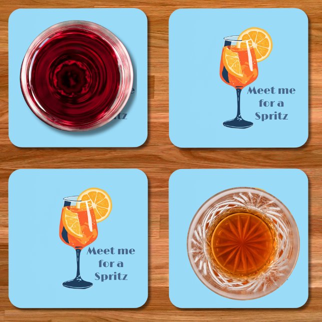 Italian Cocktail Drink Vintage Retro Happy Hour Coaster (Creator Uploaded)