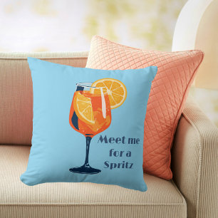 Italian Cocktail Drink Vintage Retro Happy Hour Throw Pillow